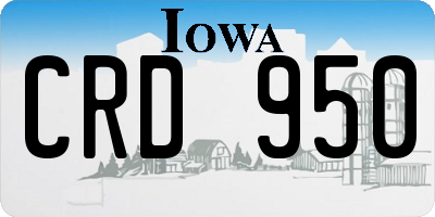 IA license plate CRD950