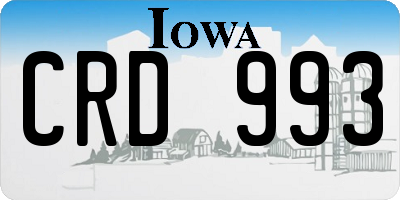 IA license plate CRD993