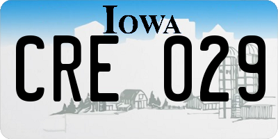IA license plate CRE029