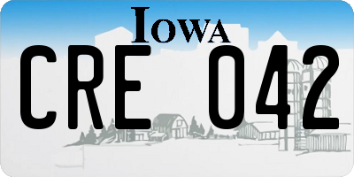 IA license plate CRE042