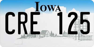 IA license plate CRE125