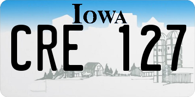 IA license plate CRE127