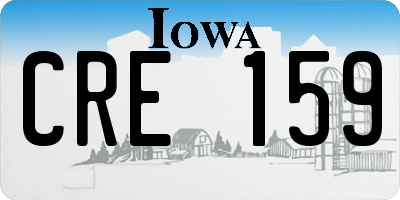 IA license plate CRE159