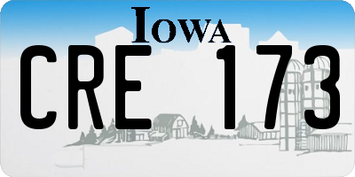 IA license plate CRE173