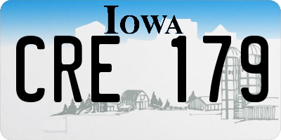 IA license plate CRE179