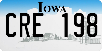 IA license plate CRE198