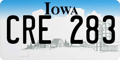 IA license plate CRE283