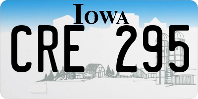 IA license plate CRE295
