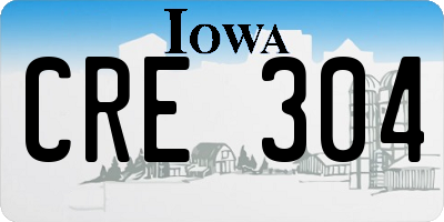 IA license plate CRE304