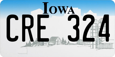 IA license plate CRE324