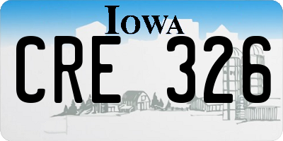 IA license plate CRE326