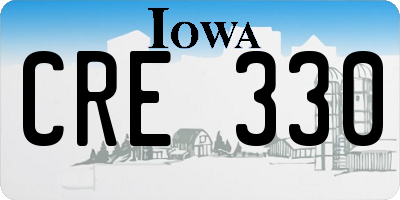 IA license plate CRE330