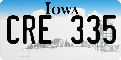 IA license plate CRE335