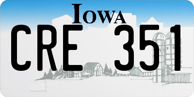 IA license plate CRE351