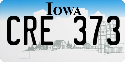 IA license plate CRE373