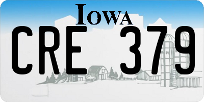 IA license plate CRE379