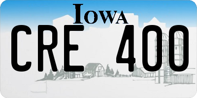 IA license plate CRE400