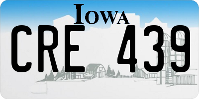 IA license plate CRE439