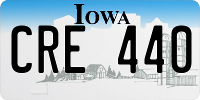 IA license plate CRE440
