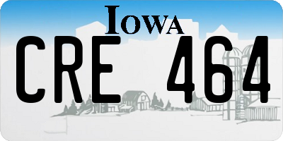 IA license plate CRE464