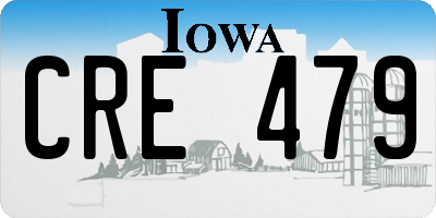 IA license plate CRE479