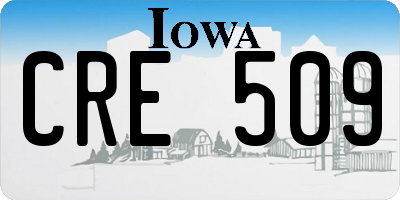 IA license plate CRE509