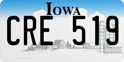 IA license plate CRE519