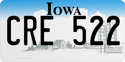 IA license plate CRE522