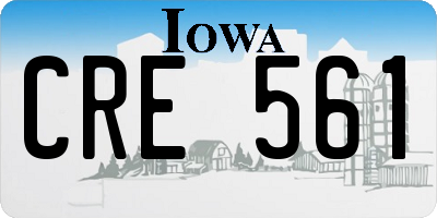 IA license plate CRE561