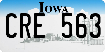 IA license plate CRE563