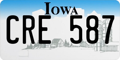IA license plate CRE587