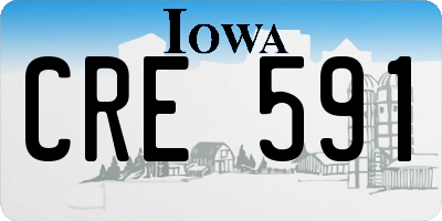 IA license plate CRE591