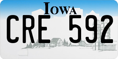 IA license plate CRE592