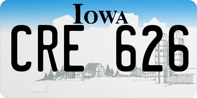 IA license plate CRE626