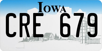 IA license plate CRE679