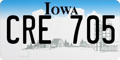 IA license plate CRE705