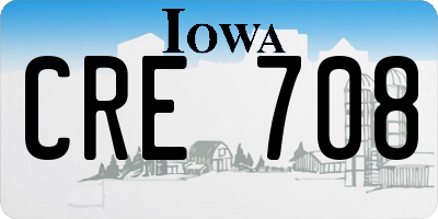 IA license plate CRE708