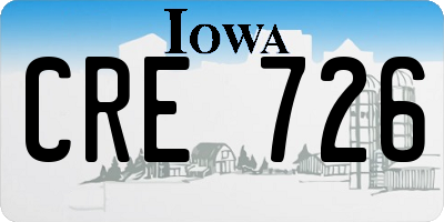 IA license plate CRE726