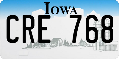 IA license plate CRE768