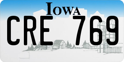 IA license plate CRE769