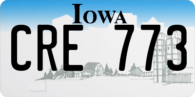 IA license plate CRE773