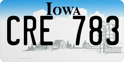 IA license plate CRE783