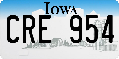 IA license plate CRE954