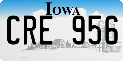 IA license plate CRE956