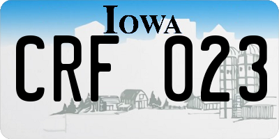 IA license plate CRF023