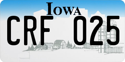 IA license plate CRF025