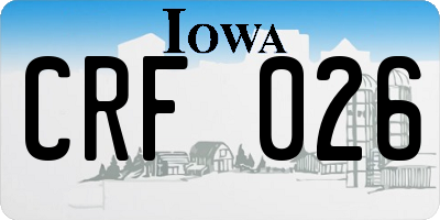 IA license plate CRF026