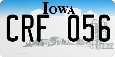 IA license plate CRF056