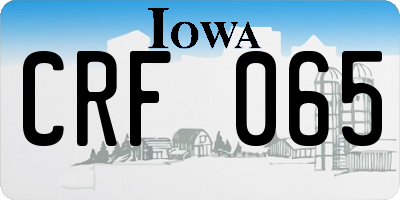 IA license plate CRF065