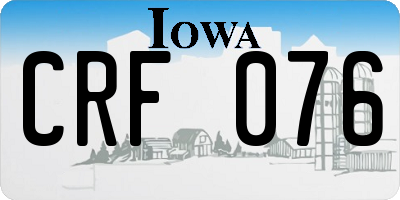 IA license plate CRF076